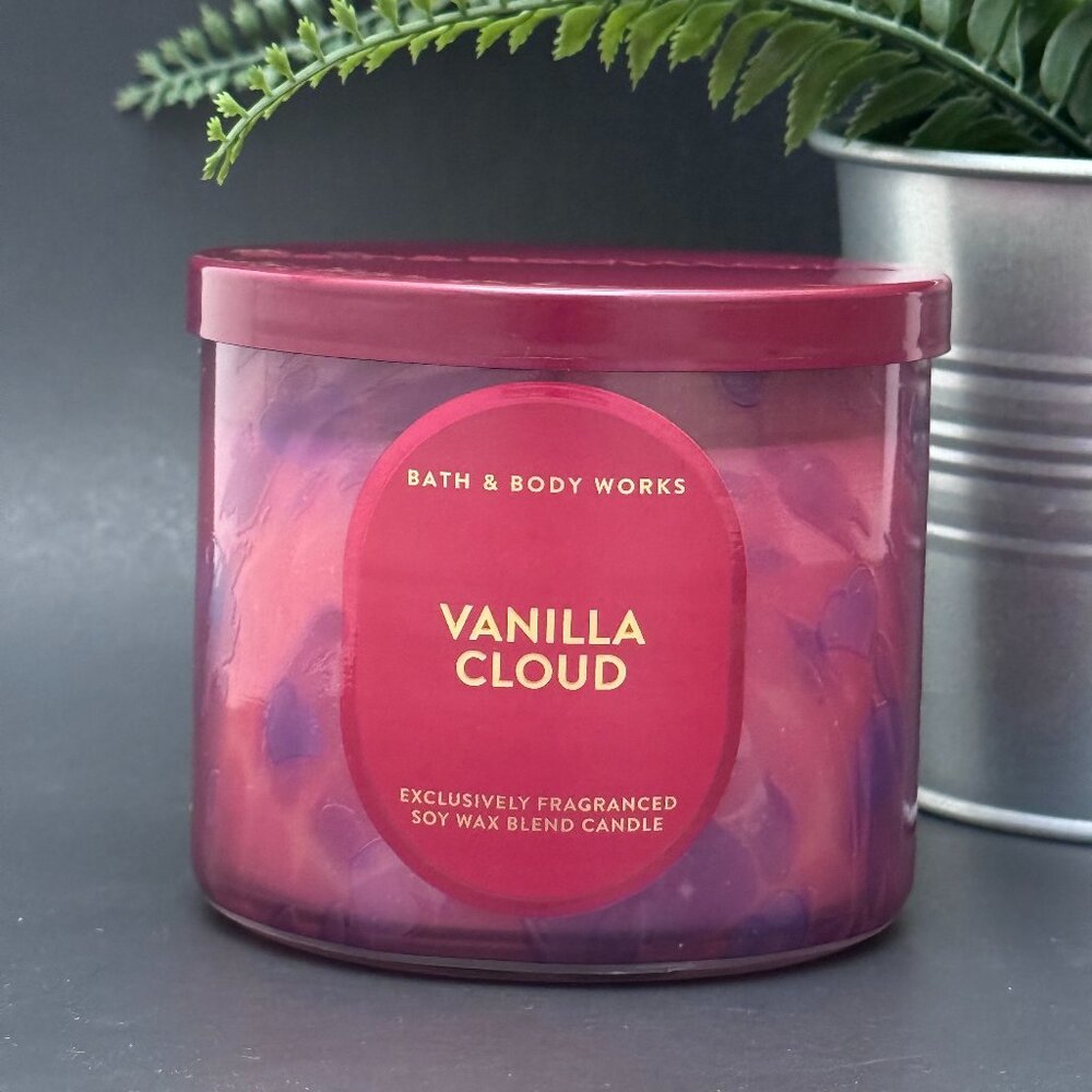 BBW Vanilla Cloud Bath & Body Works 3 Wick Candle